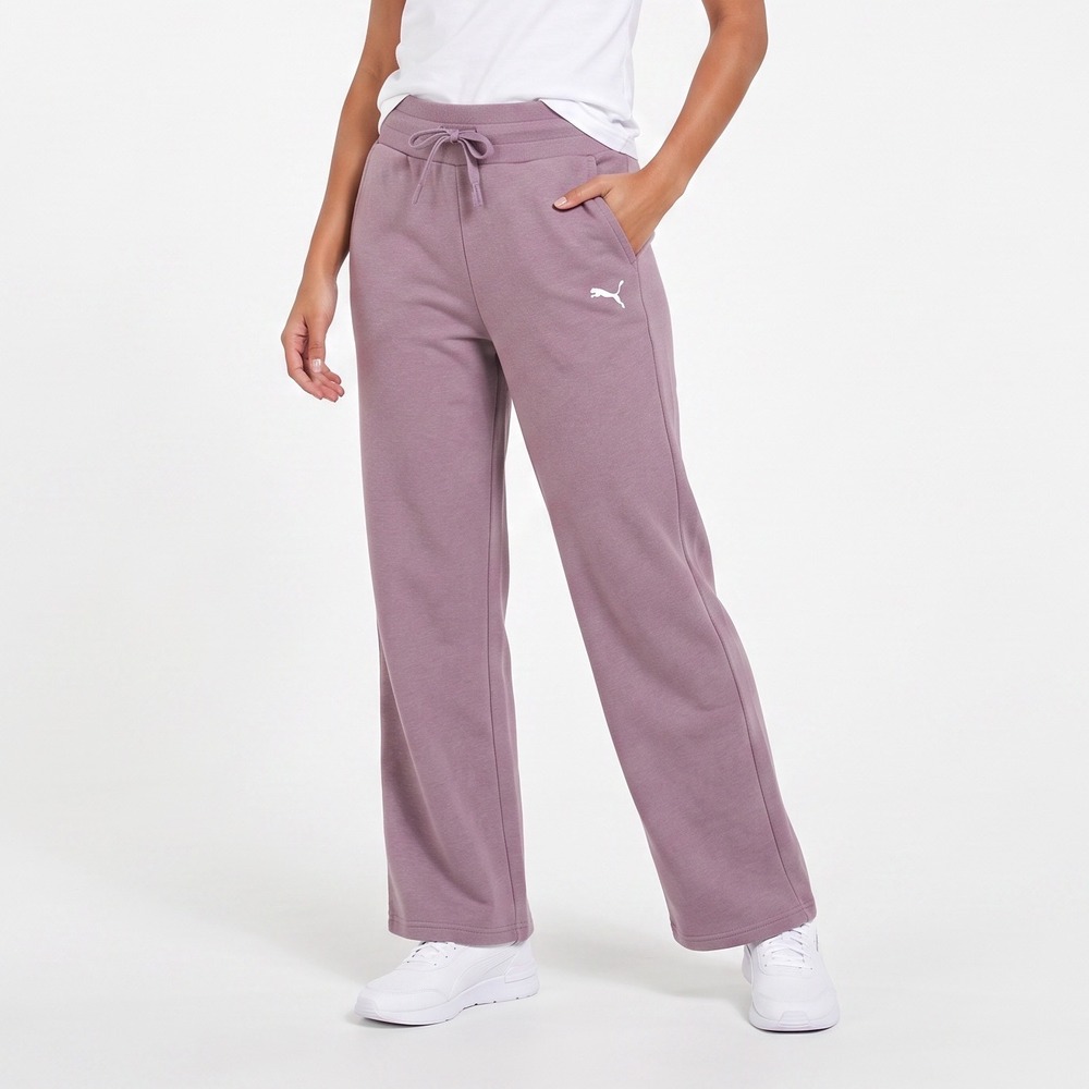 Puma Sweatpants Womens Medium Purple Wide Leg Fleece Good